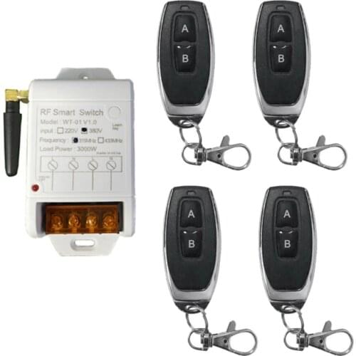AC 220 v 380v 1 ch wireless remote control light switch receiver transmitter fan/light RF relay switch 433mhz 315mhz