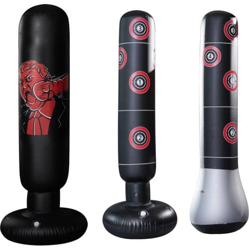 160cm Boxing Punching Bag Inflatable Free-Stand Tumbler Muay Thai Training Pressure Relief Bounce Back Sandbag Kickboxing Bag
