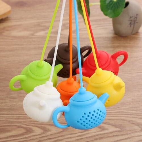 Colorful Teapot-Shape Tea Infuser Durable Tea Strainer Silicone Tea Bag Leaf Filter Diffuser Kitchen Gadget Teaware Home Supply