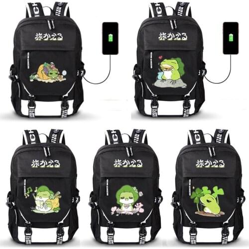 Travel Frog Game Anime w/USB Port Backpack Boys Girls Men Women Bag Travel School Bag Teenager Laptop Book Bag Gift Mochila