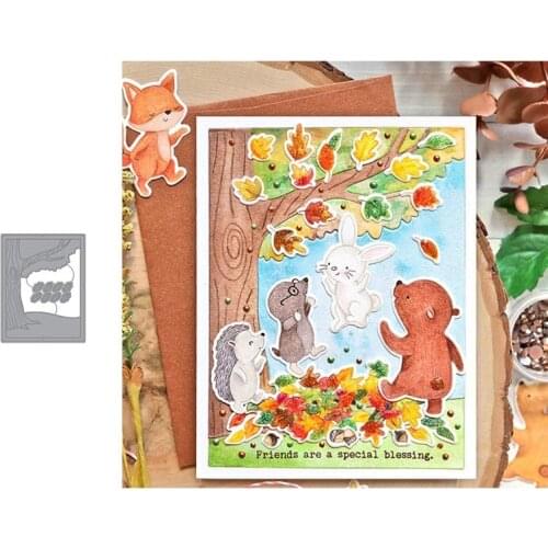 Oak Tree Scene Plate Knife Die Metal Cutting Dies for DIY Scrapbooking Embossing Paper Cards Making Crafts 2019 New