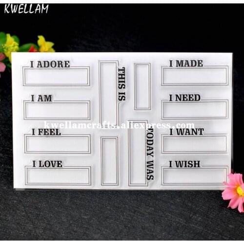 Labels I ADORE I AM I FEEL I LOVE Scrapbook DIY photo cards account rubber stamp clear stamp transparent stamp 12x19cm 7063005
