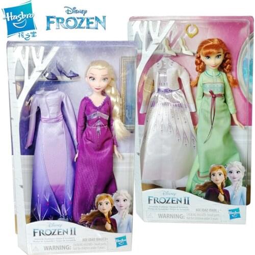 Hasbro Disney Frozen 2 Elsa Anna Dolls Fashion Dress Up Toys Anime Figures Princess Dolls Model Set Girls Play House Toy Gift