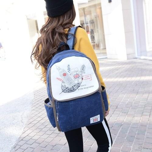 2015 Men Women Laptop Backpack Canvas Notebook Computer Backpacks For Middle School Girls And Boys Printing Backpack