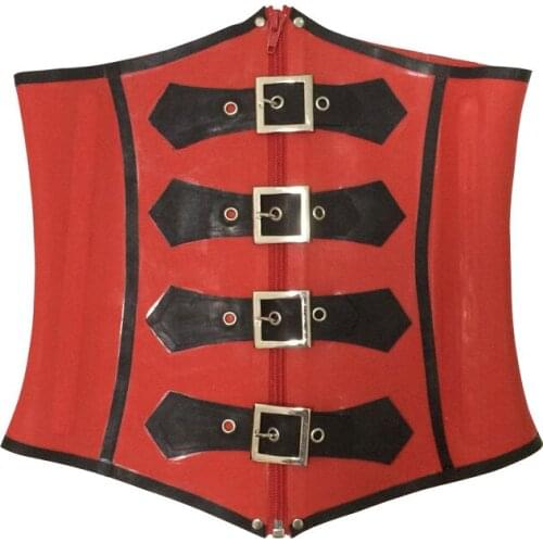 Latex Corset Women Black And Red 1mm Thickness Ladies Rubber Underbust Bustiers Custom-made Service LCC018