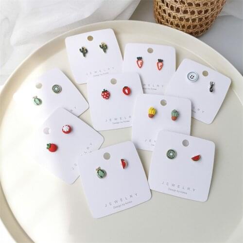 Cute Cartoon Fruit Asymmetry Earring For Women Girls Fashion strawberry watermelon tomato Stud Ear Jewelry Party Gifts