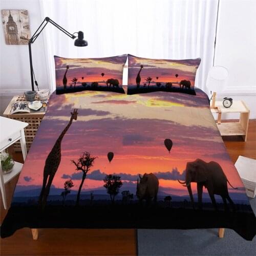 Bedding Set 3D Printed Duvet Cover Bed Set Giraffe Home Textiles for Adults Lifelike Bedclothes with Pillowcase #CJL01