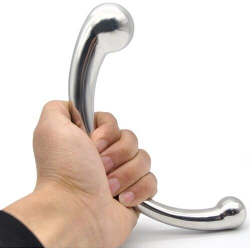Stainless Steel G-Spot Wand Massage Stick Pure Metal Penis P-Spot Stimulation Anal Plug Dildo Magic wand Sex toy For Women Men