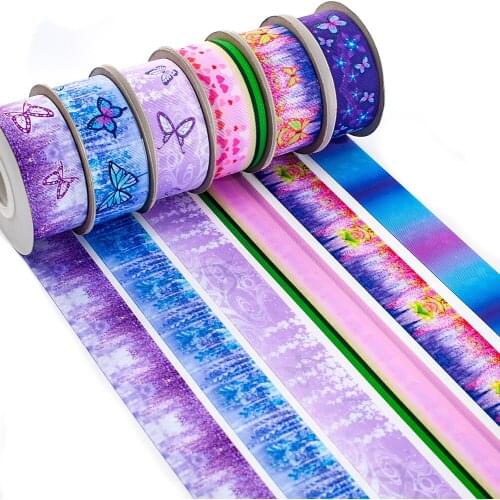New Japan Double Printed Butterfly Pattern Kimetsu No Yaiba Grosgrain/Satin Ribbon 10 Yards for DIY Hair Bow