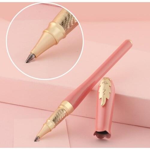 Picasso 986 Trend Sweet Greek Irene Pimio Rollerball Pen Female Gift Pink Bud Cap Leaf Clip Signature For Office & School