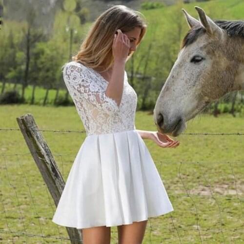 Wedding Party Dress Evening Dresses Half Sleeve V-neck Robe De Soiree Sexy Backless Abendkleider Abiye Gece Elbisesi