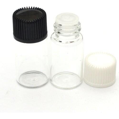 10pcs 3ml Clear Glass Dropper Bottle with Orifice Reducer and Cap Small Essential Oil Mini Glass Vials