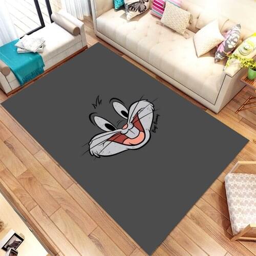 Grey Pattern Carpet, Baby Rugs, Area Rug, 3d Print Carpet, Non Slip Flor Carpet, Kids Room Rugs, Rabbit Rugs