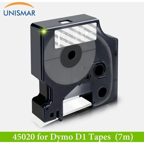 Unismar Compatible DYMO 45013 White on Clear 45020 Label Tapes 12mm Ribbon Sticker for DYMO Label Maker LabelManager 160 280