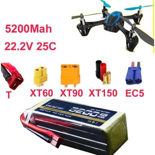 High rate battery 6s 25c 22.2v 5200mah aeromodeling battery drone li-poly battery 25C low resistance rechargeable fpv battery