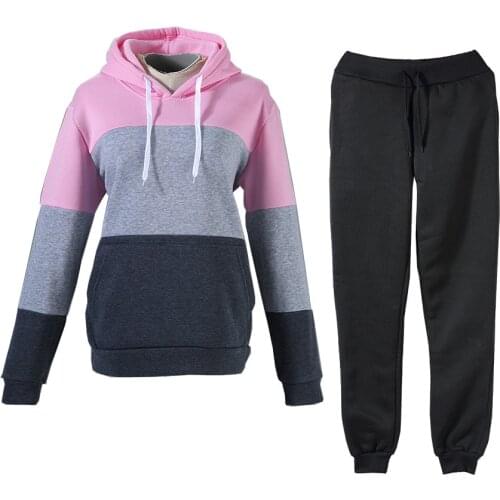 2021 Tracksuit Women 2 Piece Set Zipper Sweatshirt+Pants Sportwear Woman Sports Suit Hooded Hoodies Outfits Female Clothes