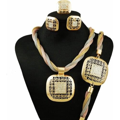 Free shipping jewelry sets high quality jewelry set wedding party jewelry set gold fine jewelry women necklace