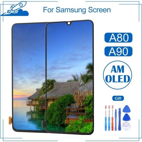 Grade AAA+ Original OEM For Samsung Galaxy A80 A90 LCD Touch Screen Display AMOLED Digitize Assembly Replacement No Dead Pixel