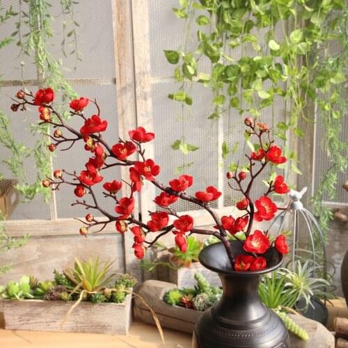1Pcs Simulation plum blosso Flower Artificial Flower Chinese Style DIY Home Decoration Wedding Flower Party Flower Wall Rose