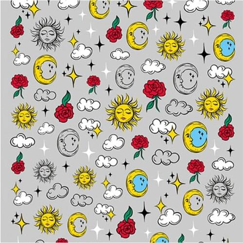 10PCS Cute Cartoon White Rabbit Panda Cloud Geometric Art Pattern Nail Sticker Nail Slider Decoration Beauty Tool