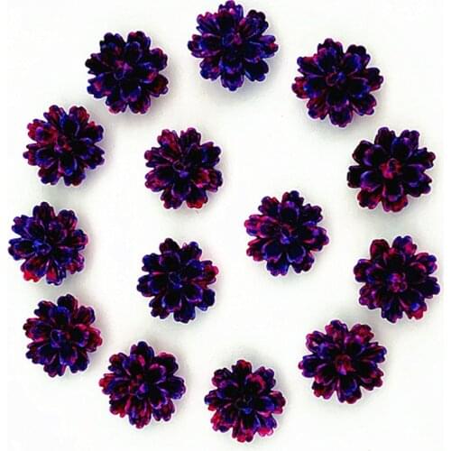 100 pcs. Deep blue & Red DlY resin rose flower flatback appliques for phone / wedding / craft