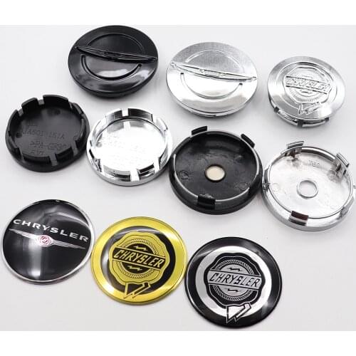 4pcs 54mm 64mm ABS Chrome Chrysler logo car emblem Wheel Center Hub Cap auto Rim refit Creative decoration badge covers styling