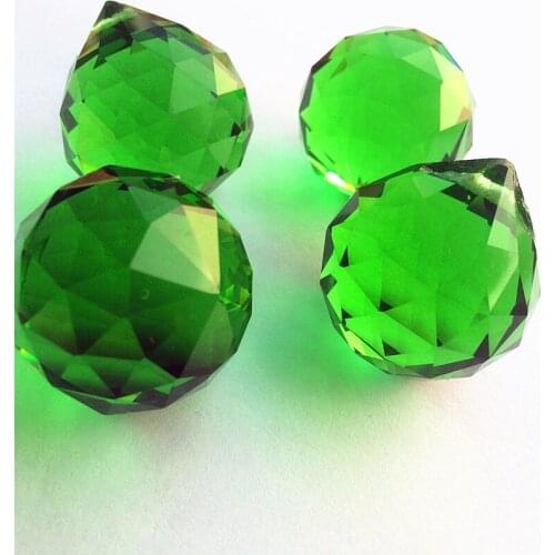 47pcs/lot 30mm dark green Crystal faceted Balls for chandelier parts Feng Shui lighting pendants prisms suncatcher decoration