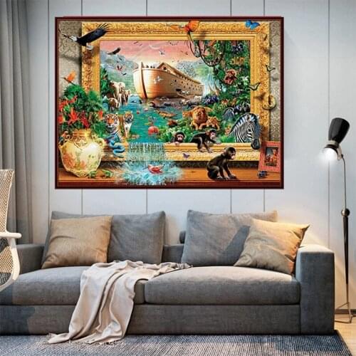 5D Diamond Painting Tigers Full Drill Cross Stitch Kits Mosaic Elephant Rhinestone Picture Embroidery Sale Animals Home Decor