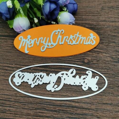 AOKEDIY Merry Christmas Metal Cutting Dies Stencils For DIY Scrapbooking Decorative Embossing Handcraft Die Cutting Template