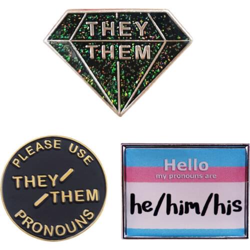 They Them Gender Pronoun Enamel Pin and Brooch