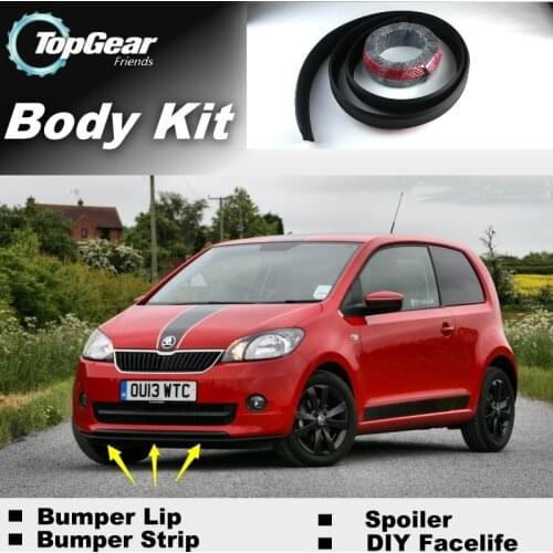 Bumper Lip Deflector Lips For Skoda Citigo Front Spoiler Skirt For TopGear Friends to Car Tuning View / Body Kit / Strip