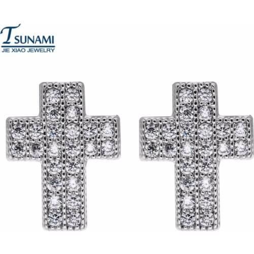 Effie new fashion cross miniature inlaid zircon ear nail Fashion jewelry zircon earrings for women/girls ER-074