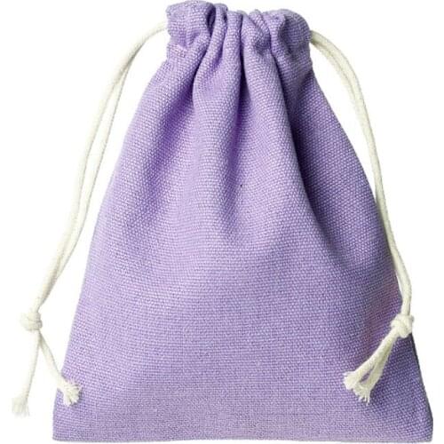 Purple Linen Pouch Jewelry Sack 8x10cm 9x12cm 10x15cm 13x17cm pack of 50 Makeup Gift Packaging Bags