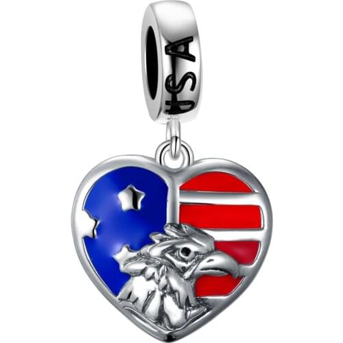 GW National Bird Series 925 Sterling Silver Charm Bracelet Beads Fit Snake Chain for Women