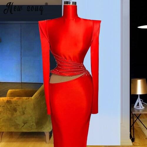 Robe De Soiree Sexy Celebrity Dresses Dubai Cut-out Long Sleeves Evening Gown Evening Wear Prom Party Gowns Custom Plus Size