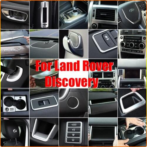 JEAZEA 4PCS ABS Door Handle Holder Window Lift Button Switch Panel Cover Interior Trim For Land Rover Discovery Sport 2015 2016