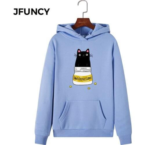 JFUNCY 2020 New Print Women Hoodie Long Sleeve Autumn Pullover Female Hooded Sweatshirt Woman Casual Hoodies Sportwear