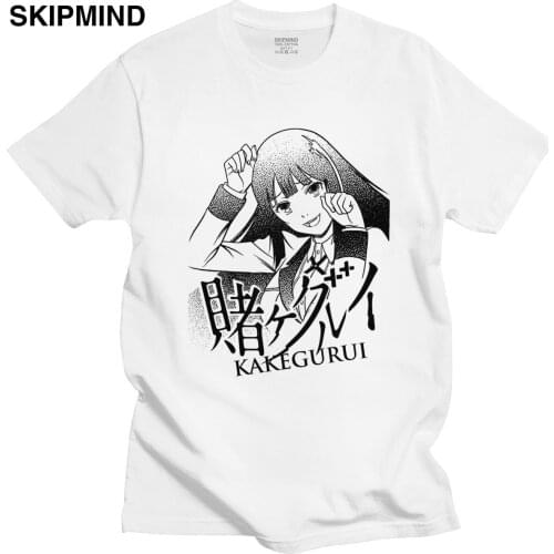 Kawaii Kakegurui Yumeko Jabami T Shirt Men Short Sleeve Manga and animated tv show T-shirt 100% Cotton Fans Tee Tops Clothing