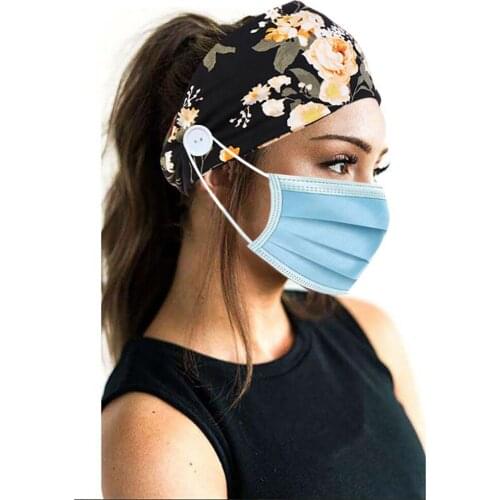 Buttons Hair Band For Dust Mask Prevent Ear Injury Headband Elastic Head Wrap Hair Band Multifunction Bandana Mask Holder