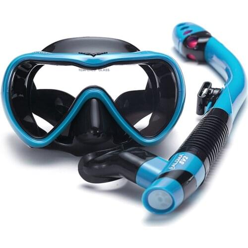 Leakproof Snorkel Set Anti-fog Swimming Snorkeling Goggles Glasses with Easy Breath Dry Snorkel Tube Swimming Scuba Diving Mask