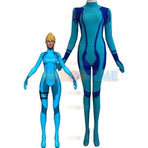 Zero Mission Samus Aran costume Metroid superhero costume fullbody zentai Catsuit Custom Made for Women Free Shipping
