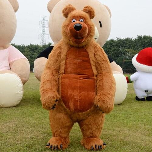Unisex Cosplay 2M/2.6M/3M Height Inflatable Brown Bear Mascot Costume Suit Adult Outdoor Wedding Party Mascot Outfit Fursuit