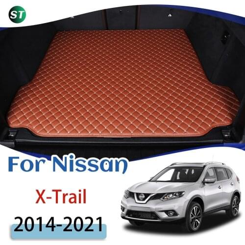 For Nissan X-Trail 2014-2021 The Trunk Floor Leather Liner Car Trunk Mat Cargo Compartment Floor Carpet 2015 2016 2017 2018 2019