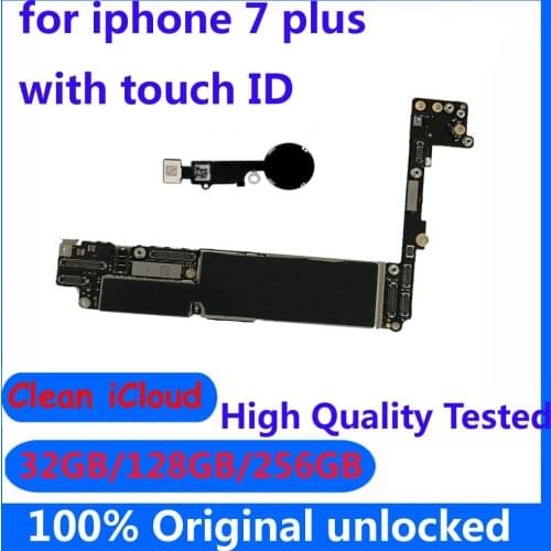 32GB 128GB 256GB for iphone 7 plus 7p 7Plus Mainboard with / NO touch ID Original motherboard IOS system Unlocked logic board