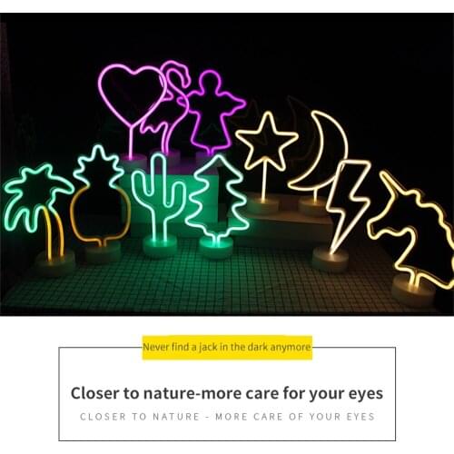 Neon Light Creative Various Shape USB Led Neon Sign for Room Home Party Wedding Decoration Xmas Gift Night Lamp
