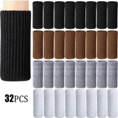 32PCS Knitted Chair Leg Socks Furniture Table Feet Leg Floor Protectors Covers Table Legs Chair Foot Socks Non-Slip Sock