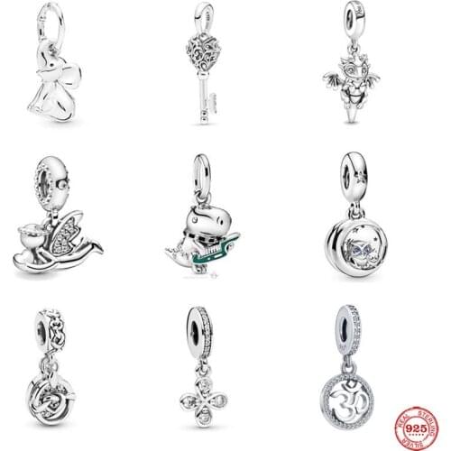 2021 new OWL always by your side key angel pendant diy Beads fit Original Pandora Charms Silver 925 Bracelet DIY Women Jewelry