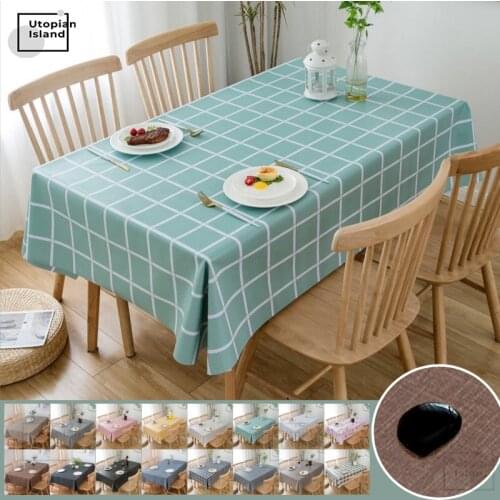 Plasticized Tablecloth Oilcloth On Table Plaids And Covers Tablecloth Waterproof Rectangular Table Cloth