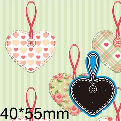 Cutting Dies Heart Wish Buckle Stencil Craft for Scrapbook Stamps Dies Embossing Paper Gift Card 40*55mm