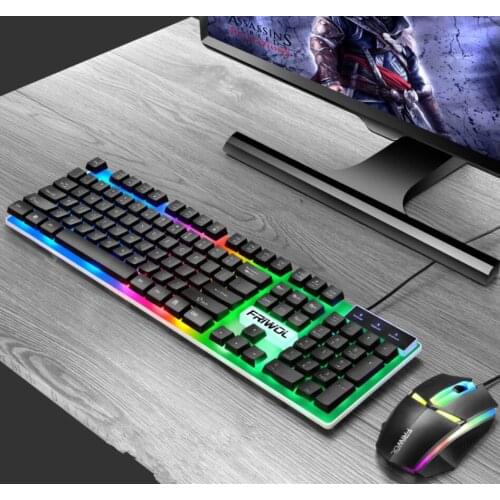 OUTMIX Gaming keyboard and Mouse Wired keyboard with backlight keyboard Gamer kit Silent For PC Laptop Gaming Mouse Set